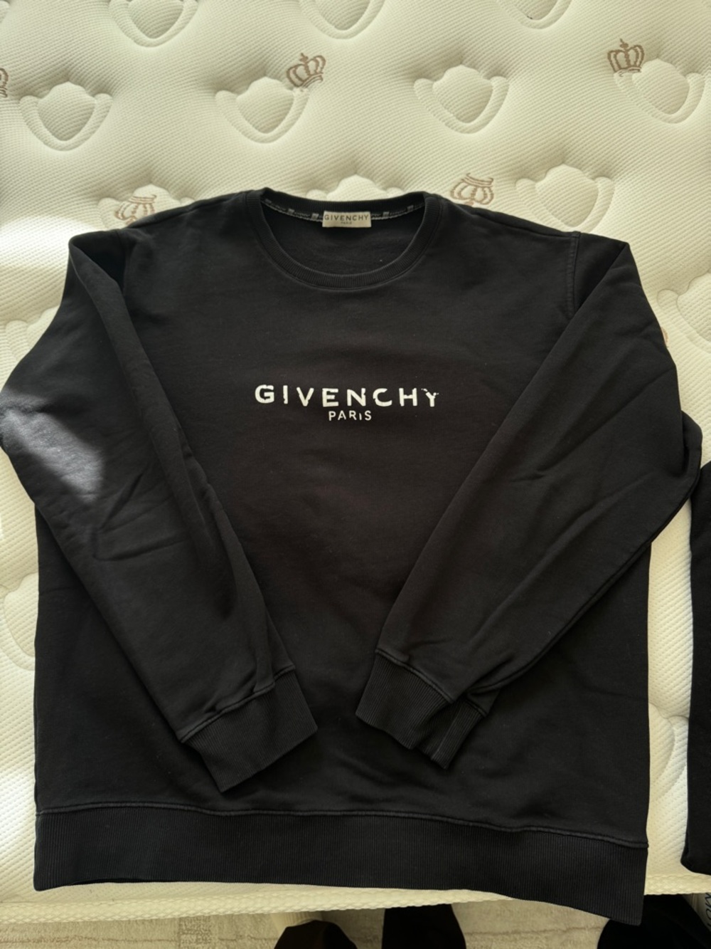 Givenchy Black Crewneck Sweatshirt with White Logo XL